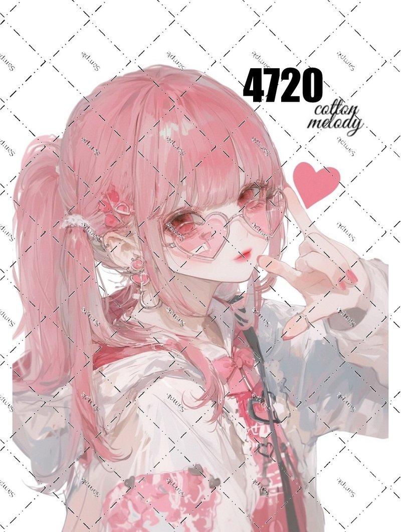 original sticker no.4720 人物ステッカー オリジナルステッカー オリジナル人物ステッカー 装飾ステッカー cotton melody - 貼紙 - 紙 