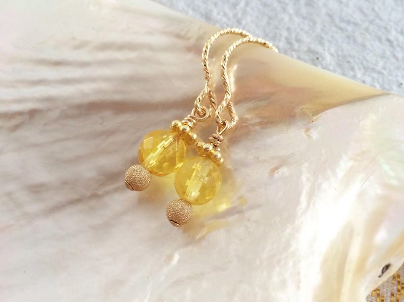 Baltic Amber K14GF Earrings / Clip-On - ต่างหู - โลหะ 