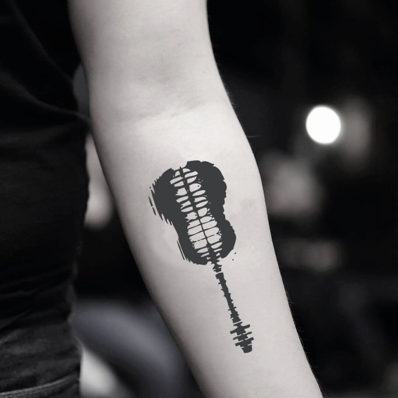 Shawn Mendes Guitar Temporary Tattoo - สติ๊กเกอร์แทททู - กระดาษ สีดำ