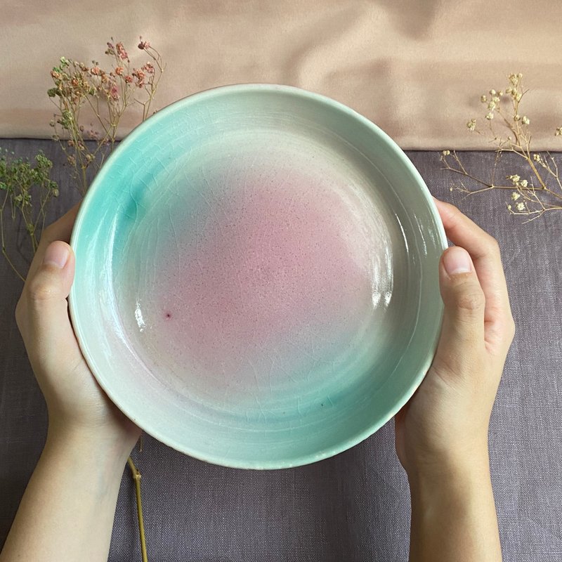 釉薬名×さくらの涙×手作りセラミックプレート磁器プレートデザートプレート野菜プレート - 皿・プレート - 磁器 ピンク
