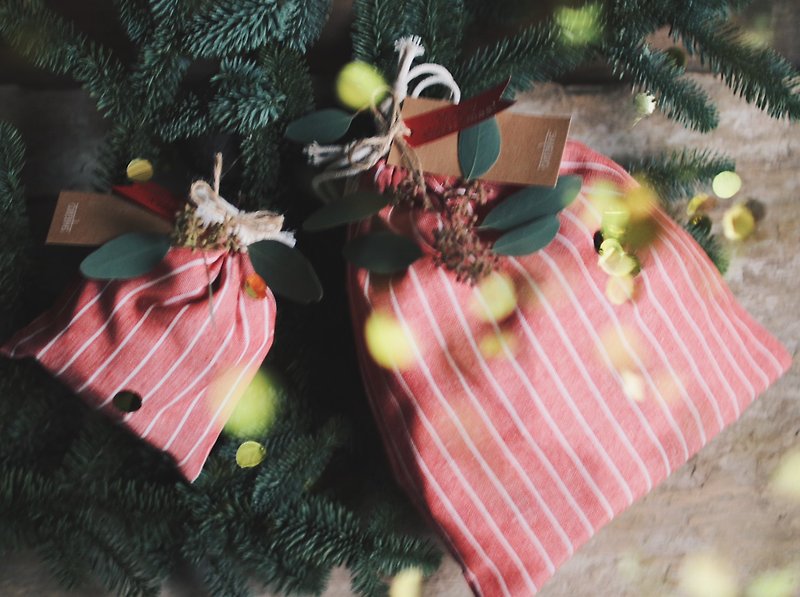 【クリスマスギフトボックス】グッディバッグネパールブレンドスカーフセットブルー×グレー - マフラー・ストール - コットン・麻 ブルー