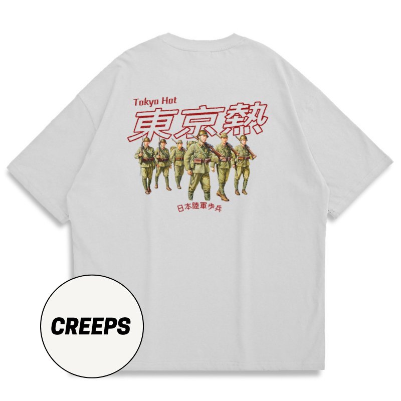【CREEPS】Tokyo Hot 寬鬆重磅印花T恤 210g - 男 T 恤 - 棉．麻 多色