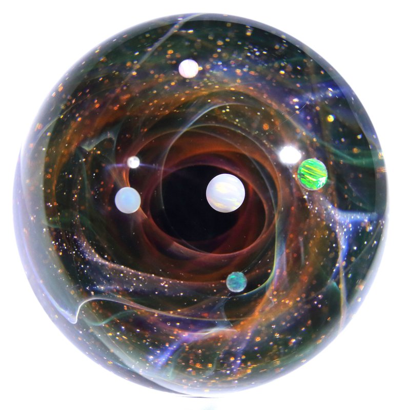 51mm 宇宙玻璃球擺設 no.M183 - 擺飾/家飾品 - 玻璃 紅色