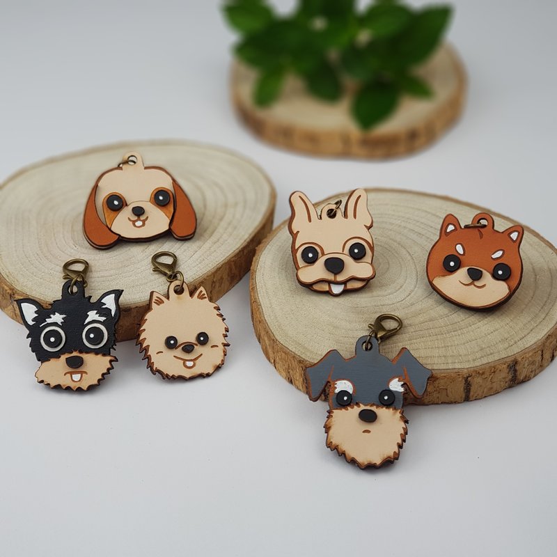 Dog pet avatar hang tag name tag dog tag name tag a variety of dog breeds optional cowhide custom - Collars & Leashes - Genuine Leather Orange