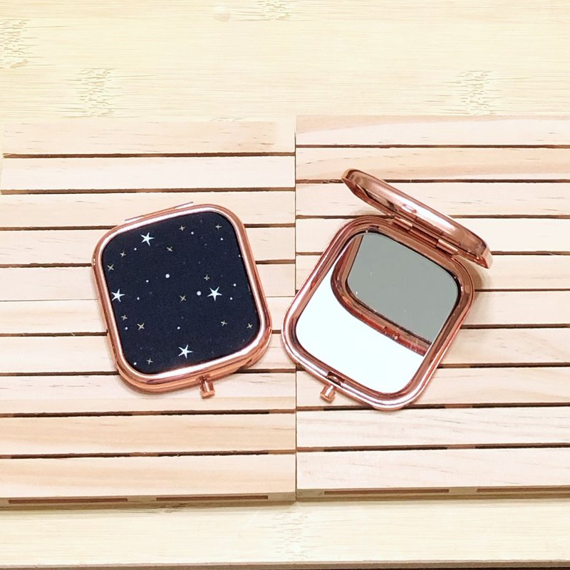 Quiet Night Starry Sky/ Rose Gold. Makeup Mirror. Portable Mirror. Mirror - Makeup Brushes - Cotton & Hemp Black