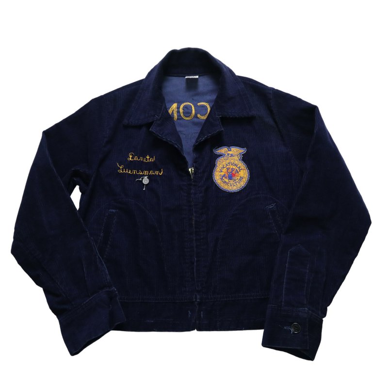 70s FFA US Farm Team Jacket Work Jacket Size 36 - Men's Coats & Jackets - Other Materials Blue