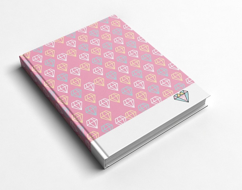 Rococo Strawberry WELKIN Handmade Notebook/Handbook-Pink Diamond - Notebooks & Journals - Paper White