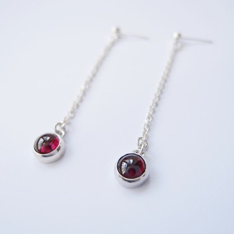 Classical Red Pomegranate 925 Silver Earrings - Earrings & Clip-ons - Gemstone Red