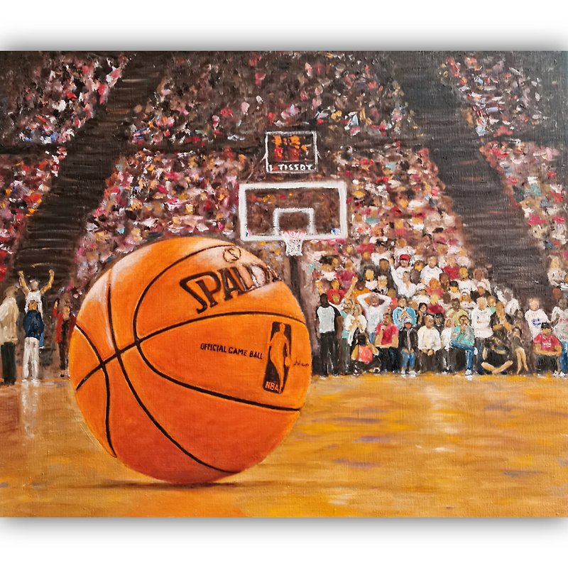Basketball Ball Painting /Sport Original Art /Basketball Wall Art/Sport Wall Art - Posters - Cotton & Hemp Multicolor