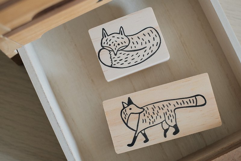 [Hand Engraved Stamp] Zoo Series Fox - ตราปั๊ม/สแตมป์/หมึก - ยาง 