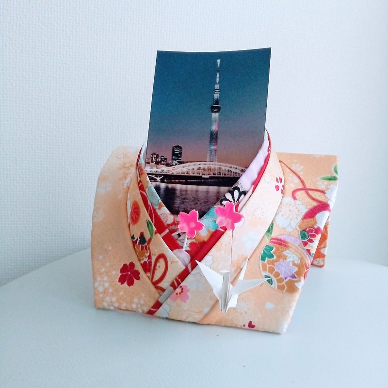 着物リメイク写真立て - フォトフレーム - ポリエステル イエロー