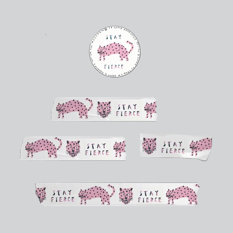 MT Tape : White Tigercat - 紙膠帶/和紙/PET - 紙 白色