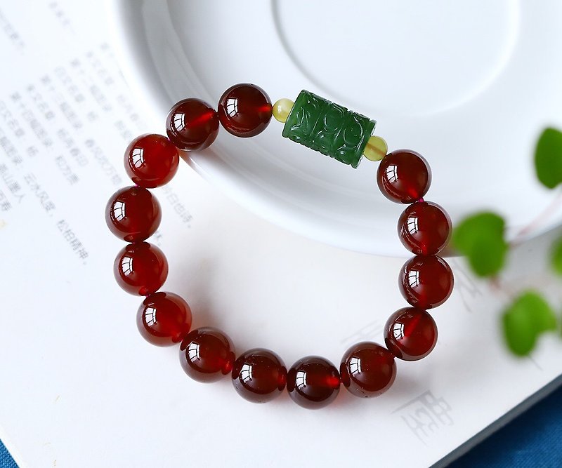 Top vitreous 12MM natural Stone crystal bracelet rare such a good large particles of Stone - Bracelets - Crystal 