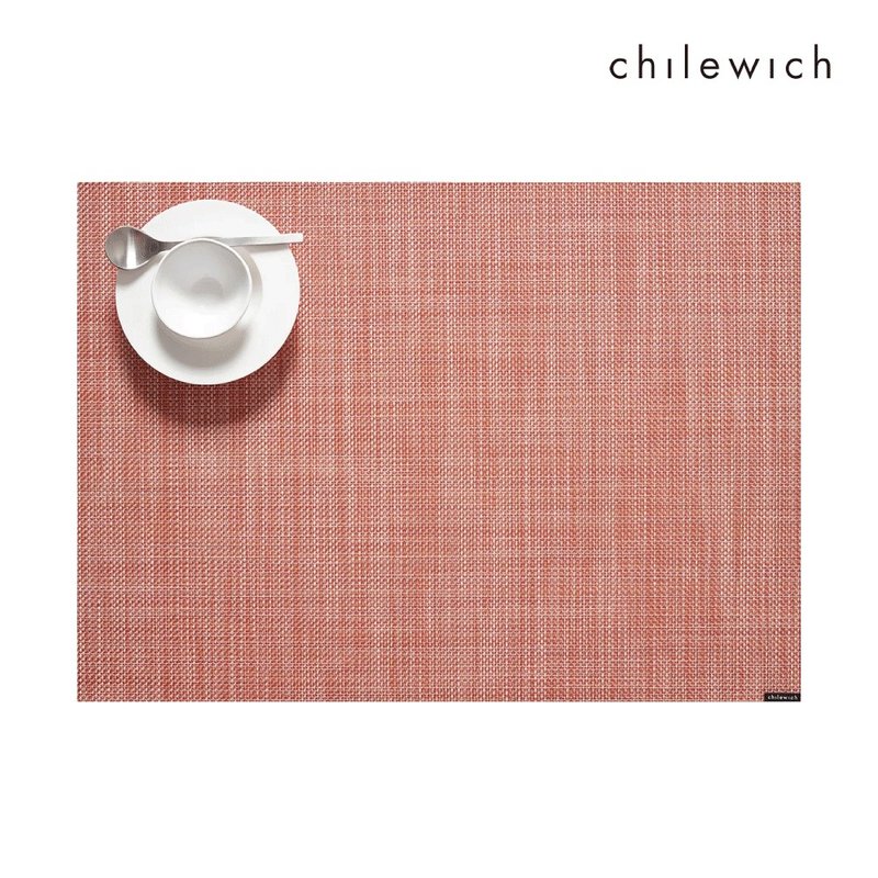 MINI BASKETWEAVE RECTANGLE PLACEMAT IN GUAVA - ผ้ารองโต๊ะ/ของตกแต่ง - พลาสติก สีแดง