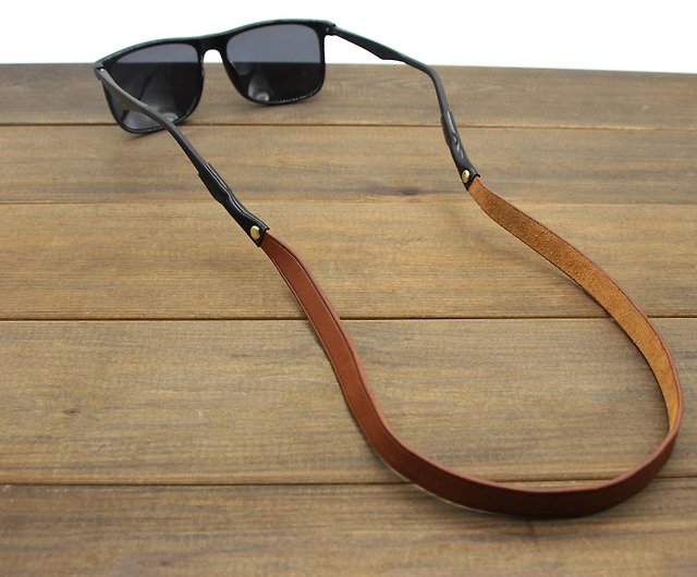 Monogrammed Leather Sunglass Strap,Handcrafted Full-Grain Leather