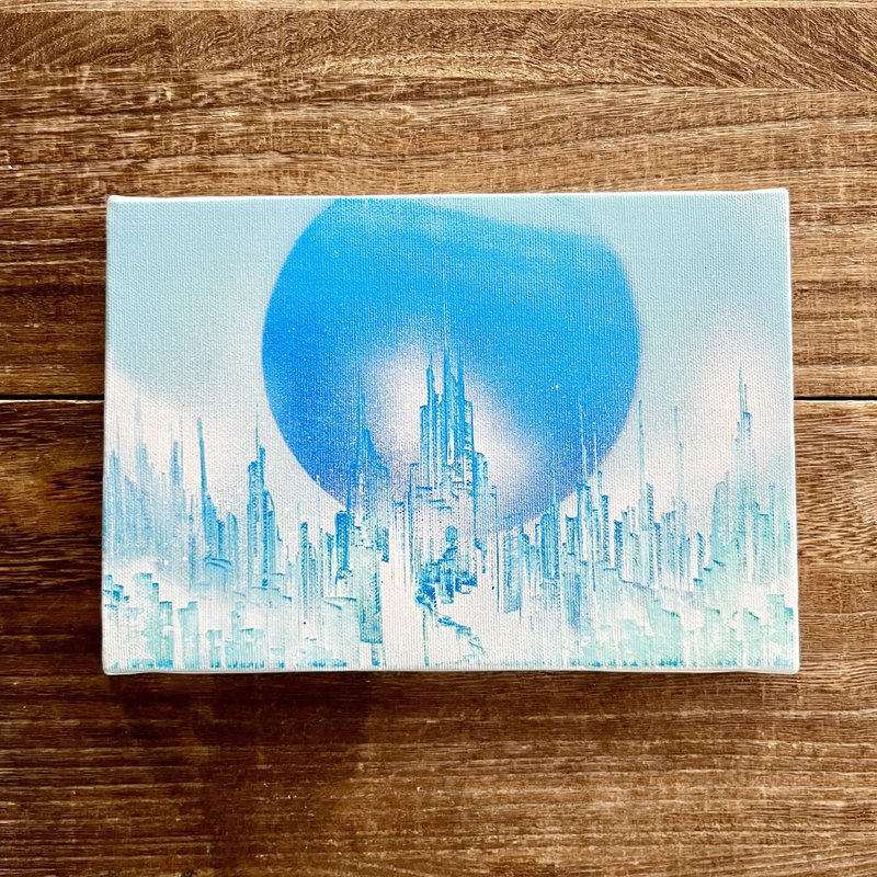 Where nobody knows canvas panel landscape painting - Posters - Cotton & Hemp Blue