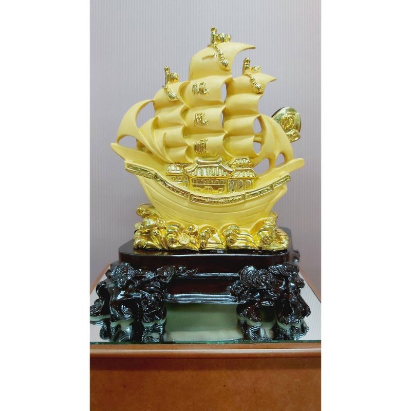 Gold leaf smooth sailing plaque plaque retirement gift promotion gift opening gift veteran gift feng shui - อื่นๆ - วัสดุอื่นๆ สีทอง