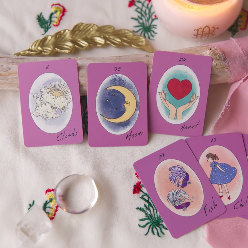 Ribbon Lenormand card mini size - การ์ด/โปสการ์ด - กระดาษ สึชมพู