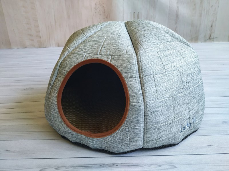 Igloo - Round Opening Simple Light Gray Cool Cushion Large Space - Bedding & Cages - Other Man-Made Fibers Gray