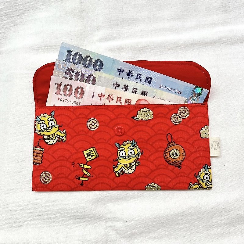 [Fast Shipping] Year of the Dragon Red Envelope Bag Red Envelope Bag Passbook Storage Bag Red Envelope - Chinese New Year - Cotton & Hemp 
