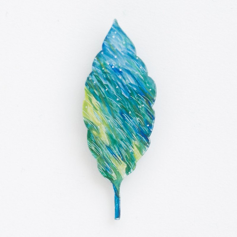 Picture brooch [leaves] - Brooches - Acrylic Blue