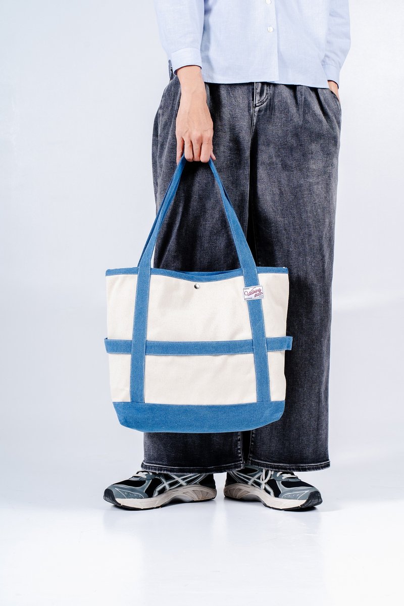 Daddy Tote Bag : Light Denim - 其他 - 棉．麻 白色