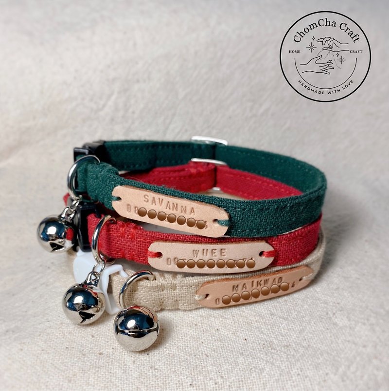 •cat collar •breakaway buckle •handmade - Collars & Leashes - Cotton & Hemp Red