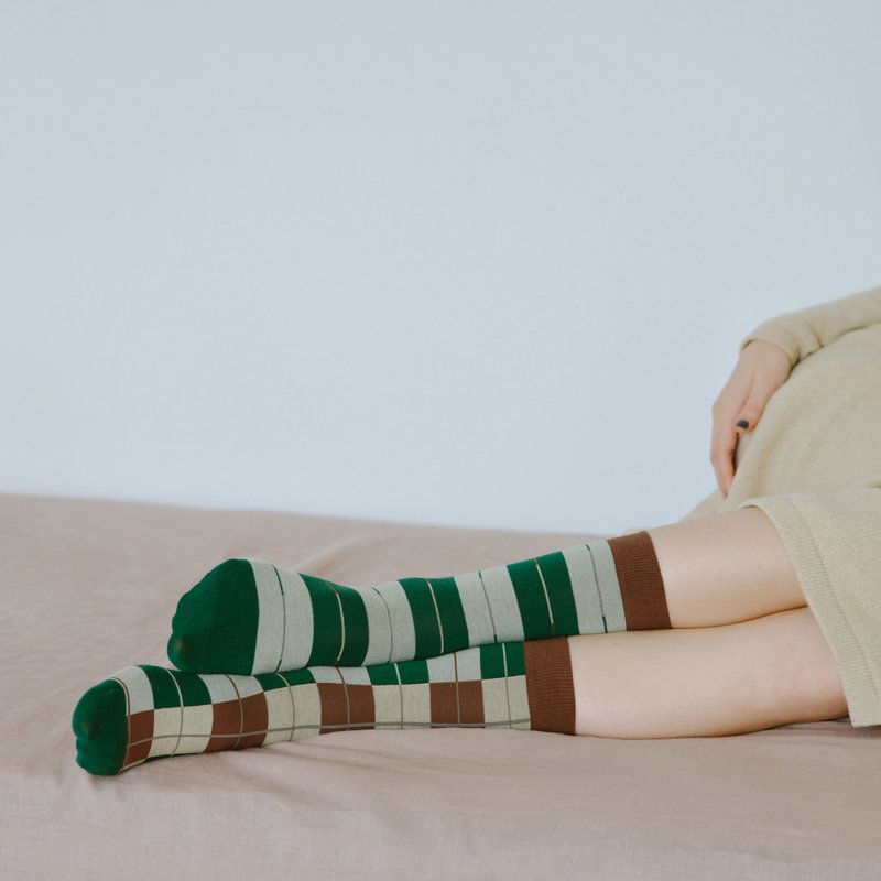 グリーナリー・greenery / organic cotton  /socks - 襪子 - 棉．麻 綠色