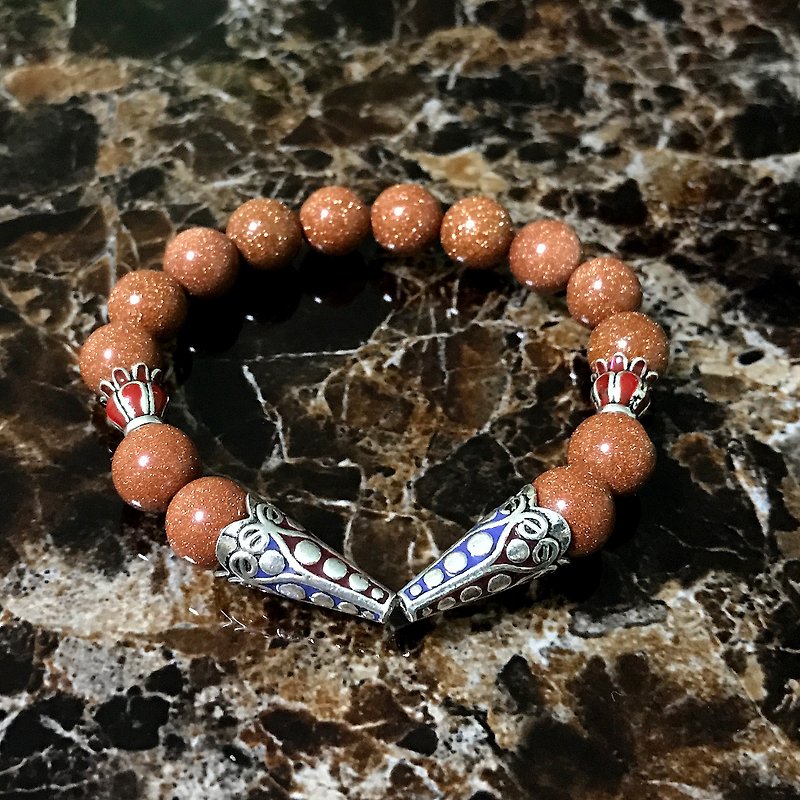 Neutral # Jinsha Stone bracelets sterling silver bracelets +925 - Bracelets - Glass Brown
