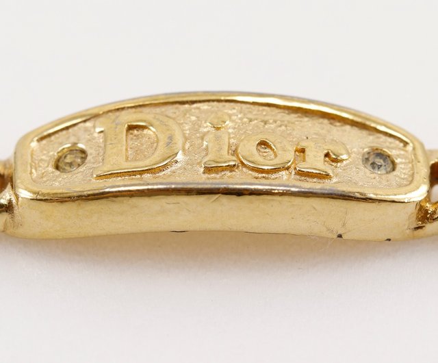 極美品✨クリスチャンディオール ブレスレット Diorロゴ ゴールド プレート Christian Dior クリスチャン ディオール ロゴ プレート