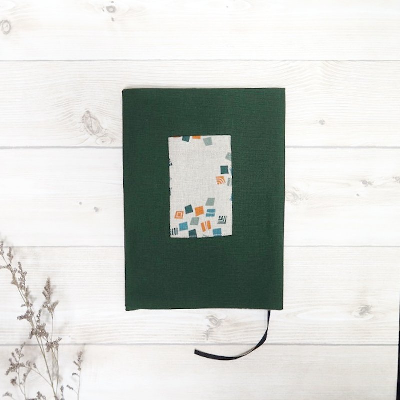 Little plaid A5/25K bookcloth - สมุดบันทึก/สมุดปฏิทิน - ผ้าฝ้าย/ผ้าลินิน สีเขียว