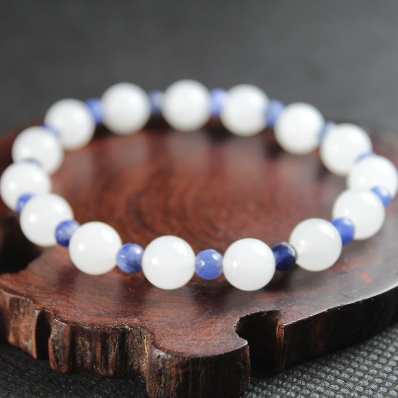 Xinjiang white jade sodalite bracelet - Bracelets - Gemstone Blue