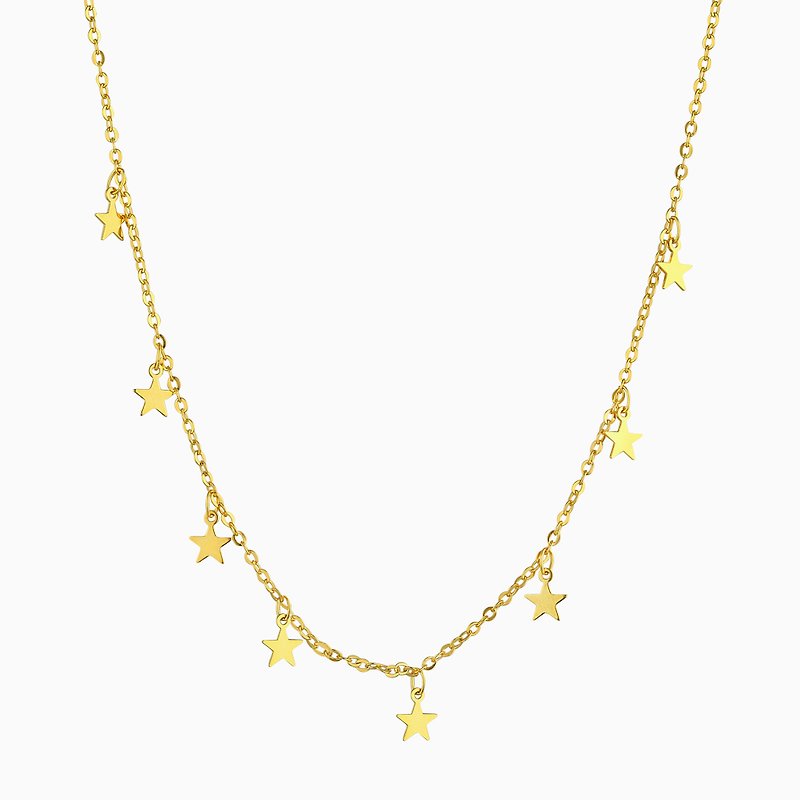 Dazzling Stars Choker Necklace - 14K Gold Filled - Star Choker Necklace - สร้อยคอ - โลหะ สีทอง