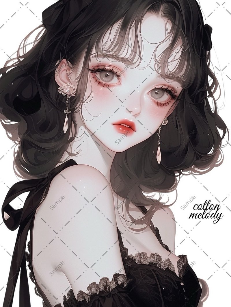 original sticker no.664 人物ステッカー オリジナルステッカー 人物ステッカー 女の子ステッカー オリジナル人物ステッカー - 貼紙 - 紙 