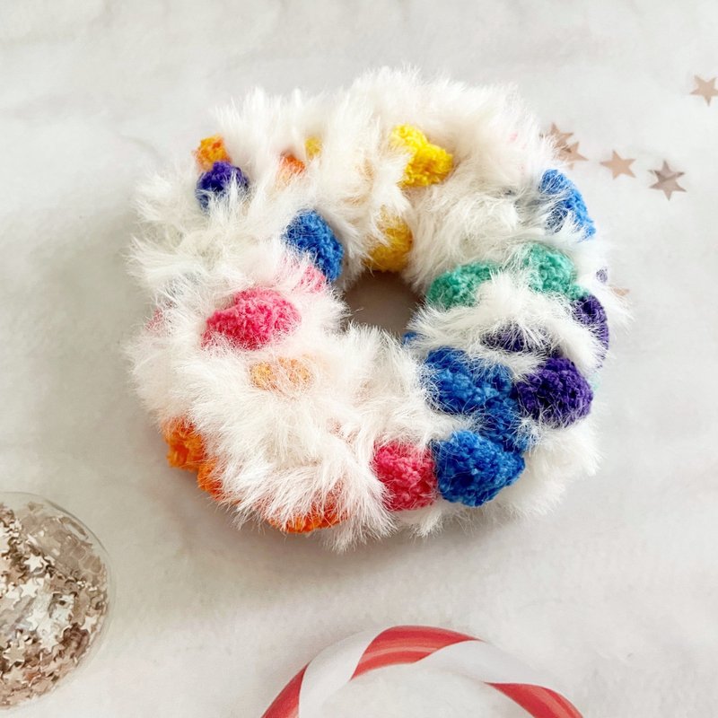 Hand-knitted scrunchie/donut scrunchie, woolen hair ties, hair bundles, hair accessories, pig intestine rings - เครื่องประดับผม - วัสดุอื่นๆ หลากหลายสี