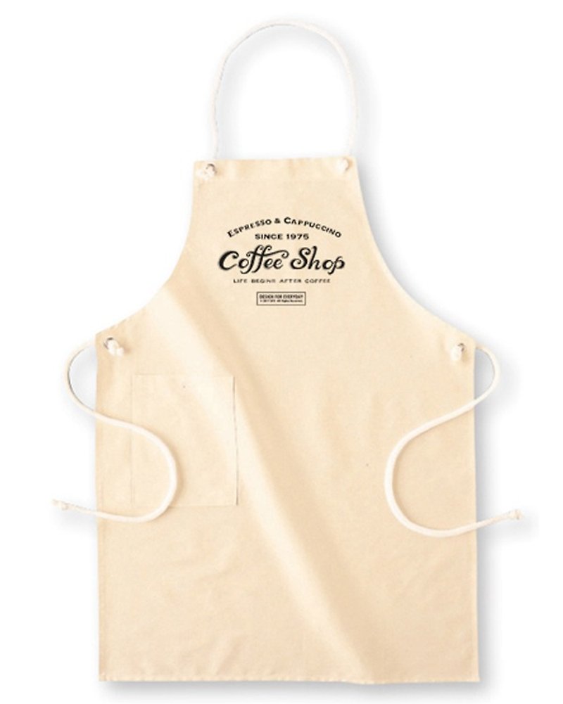 カフェ（COFFEE SHOP）　カラーエプロン【受注生産品】 - エプロン - コットン・麻 カーキ