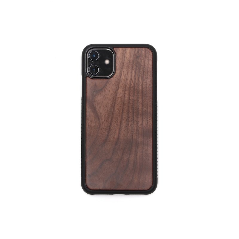 IPHONE 12 mini solid wood phone case-walnut - เคส/ซองมือถือ - ไม้ สีนำ้ตาล
