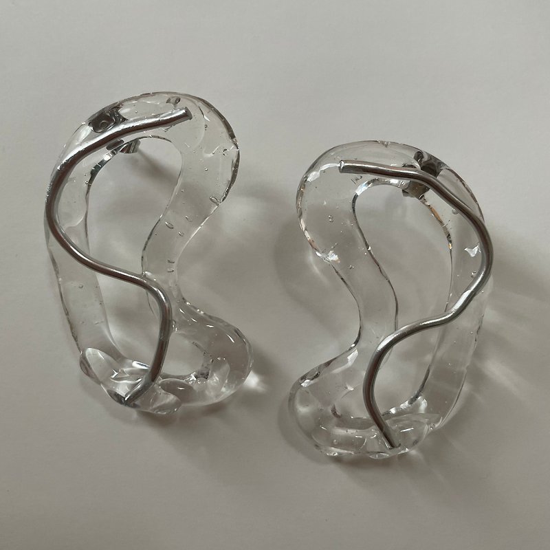 mimitabu - 耳環/耳夾 - 樹脂 透明