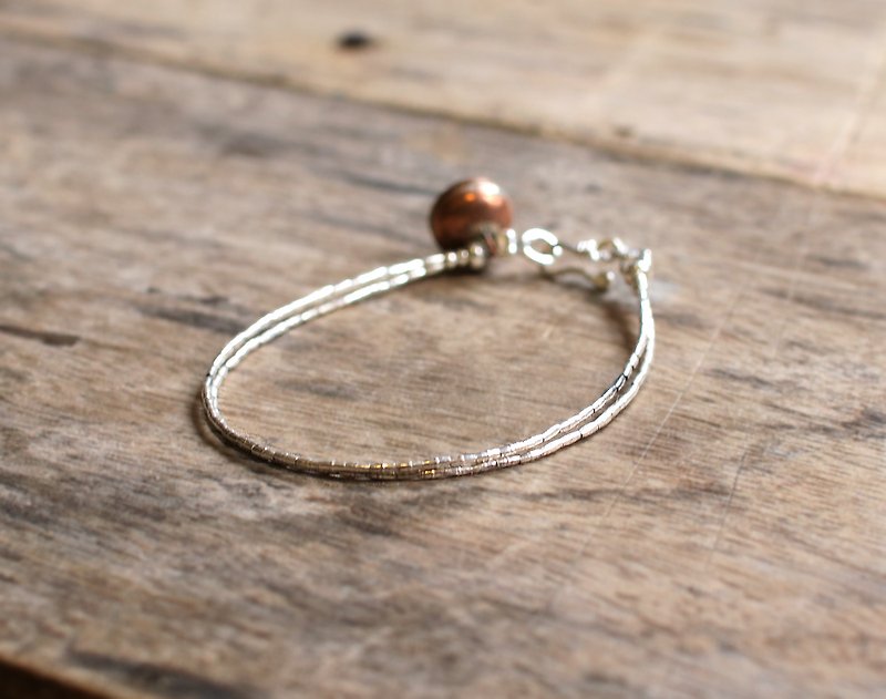 OMAKE Copper Bell Double Bracelet - สร้อยข้อมือ - โลหะ สีเงิน