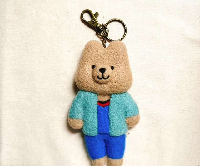 デニムリメイク羊毛フェルトキーホルダーうちの子 うちの子♡羊毛フェルトオーダー受付ページ ストラップ or