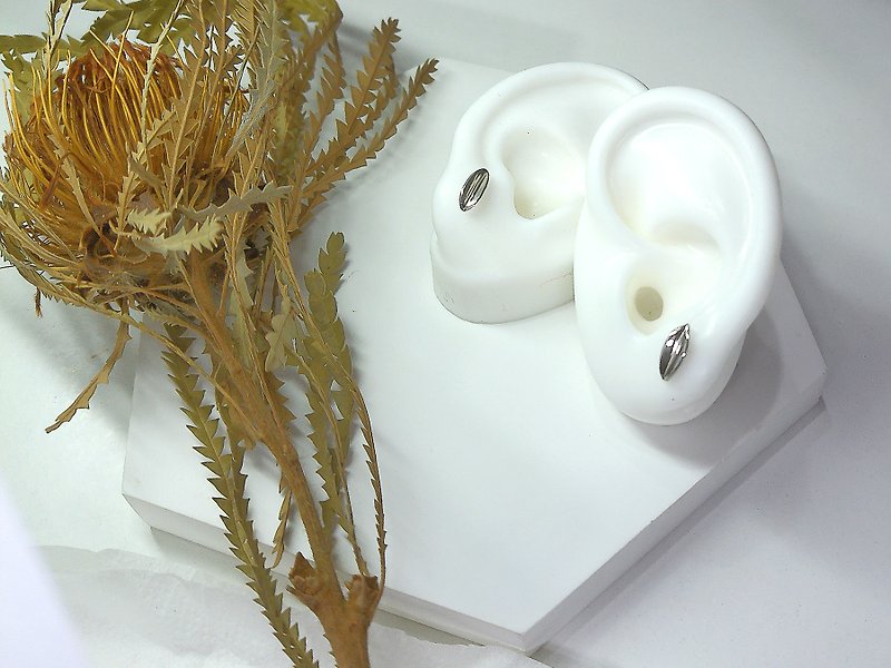 Yunzhu series bamboo leaf single piece earrings/earrings - ต่างหู - เงินแท้ 