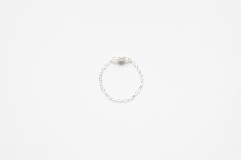 "Classic Chain Ring" sterling silver snowball ring chain ring - General Rings - Gemstone 