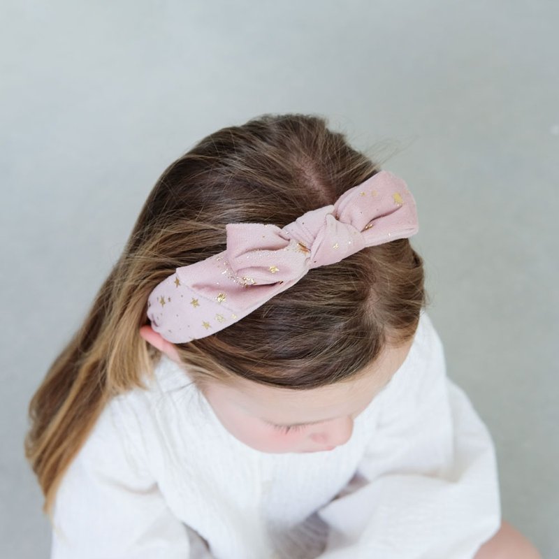 British Mimi & Lula_AW24_Swan Lake-Pink Star Velvet Alice Hairband - Baby Gift Sets - Polyester 