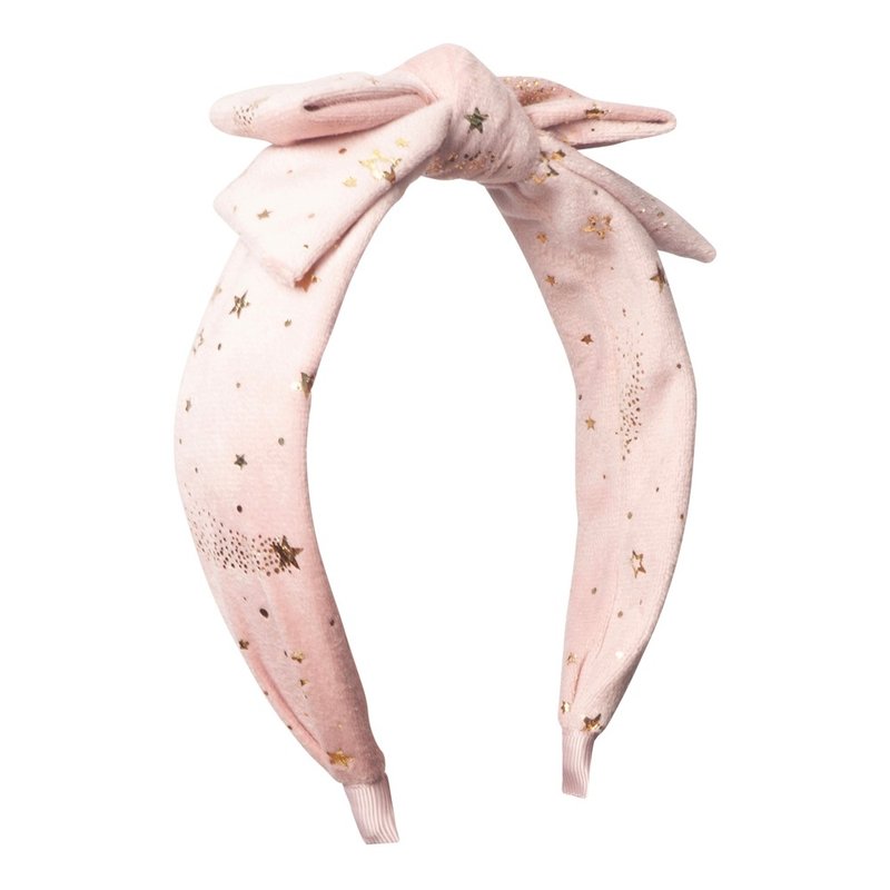 British Mimi & Lula_AW24_Swan Lake-Pink Star Velvet Alice Hairband - Baby Gift Sets - Polyester 