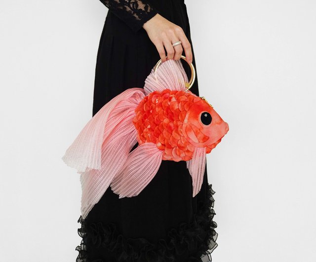 ハンドメイド花火金魚バッグ 3way ショルダー トートバッグ 斜めがけ