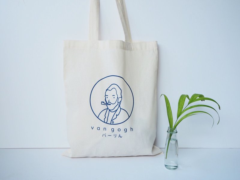 van gogh bag (line) - 側背包/斜背包 - 棉．麻 白色