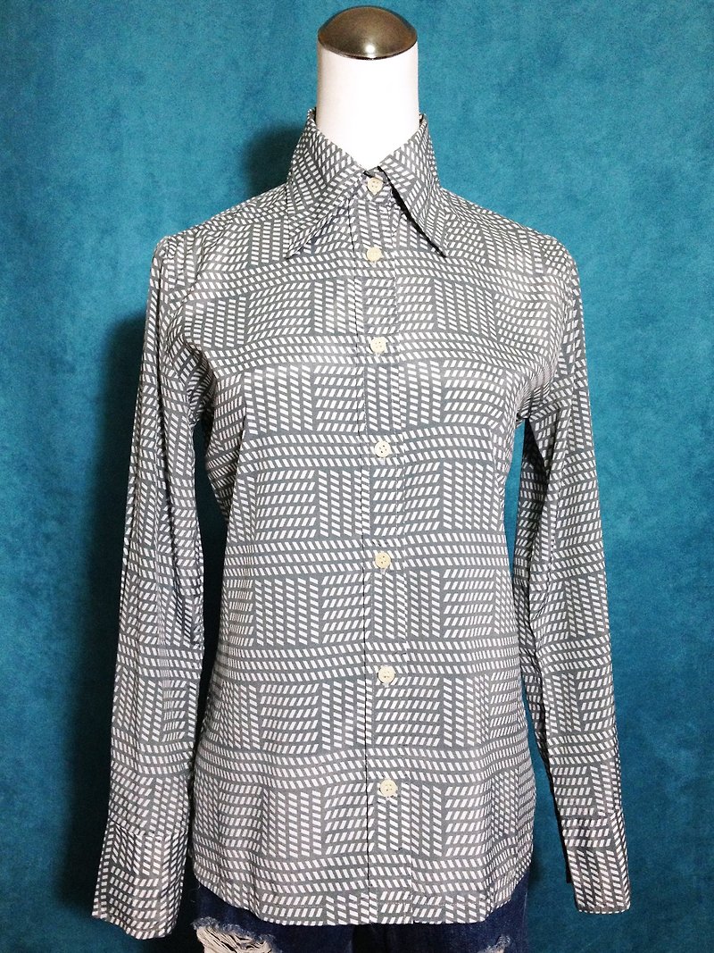 Ping-pong vintage [vintage shirt / checkered squares striped vintage shirt] abroad back VINTAGE - Women's Shirts - Other Materials Multicolor