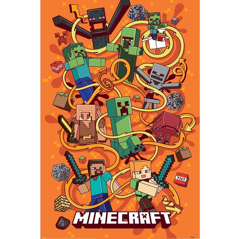 【Minecraft】麥塊奇幻蒙太奇進口海報 - 海報/掛畫/掛布 - 紙 橘色