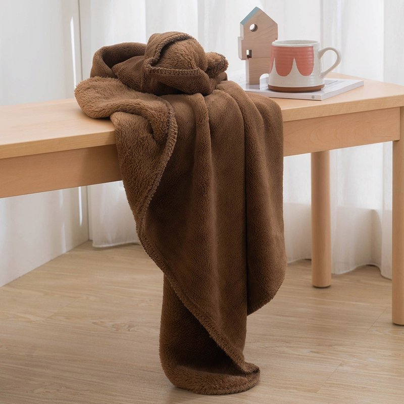 送禮首選-法蘭絨毛毯/霧棕(80x100cm) - 棉被/毛毯 - 聚酯纖維 咖啡色