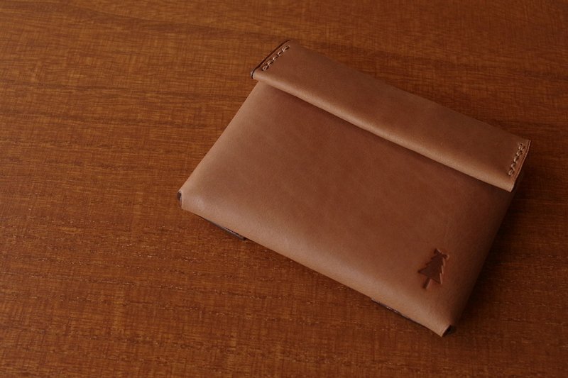[Made to order] compact wallet #brown - กระเป๋าสตางค์ - หนังแท้ สีนำ้ตาล